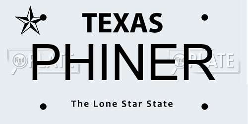 PHINER Texas License Plate
