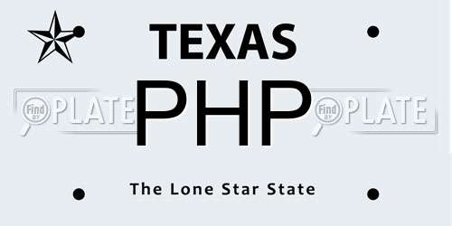 PHP Texas License Plate