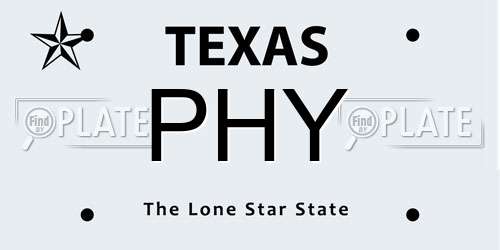 PHY Texas License Plate