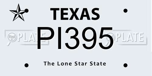 PI395 Texas License Plate