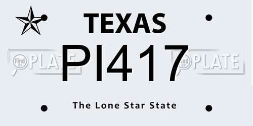 PI417 Texas License Plate