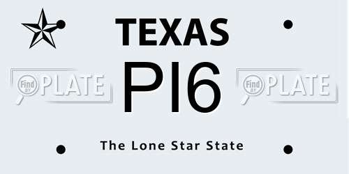 PI6 Texas License Plate