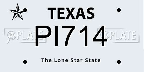 PI714 Texas License Plate