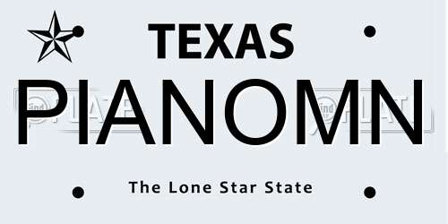 PIANOMN Texas License Plate