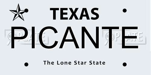 PICANTE Texas License Plate