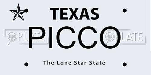 PICCO Texas License Plate