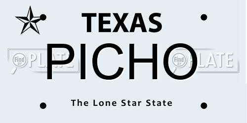 PICHO Texas License Plate