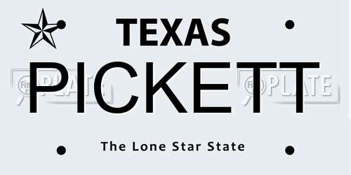 PICKETT Texas License Plate