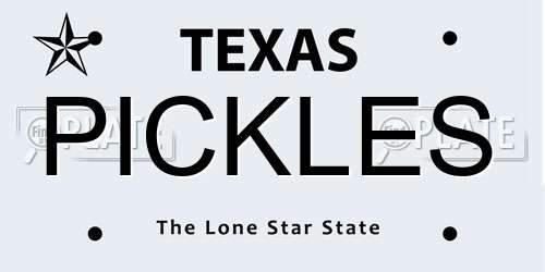 PICKLES Texas License Plate