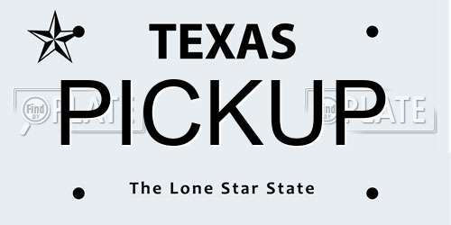 PICKUP Texas License Plate