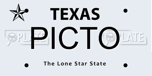 PICTO Texas License Plate