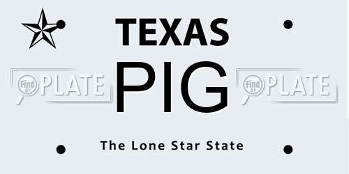 PIG Texas License Plate