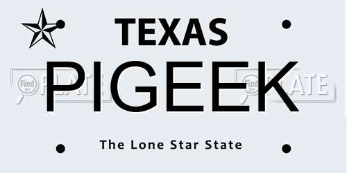 PIGEEK Texas License Plate