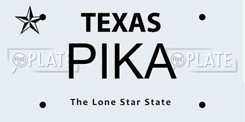 PIKA Texas License Plate