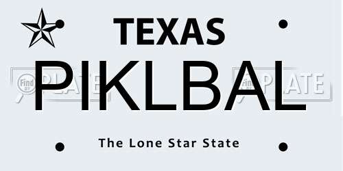 PIKLBAL Texas License Plate