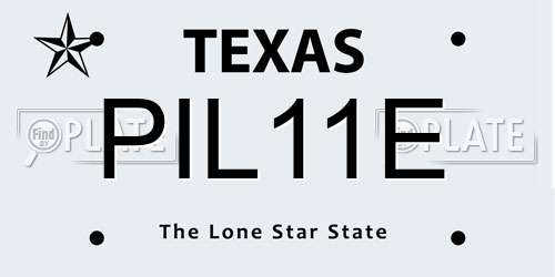 PIL11E Texas License Plate