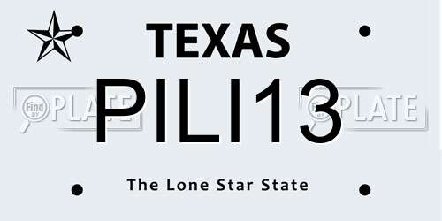 PILI13 Texas License Plate