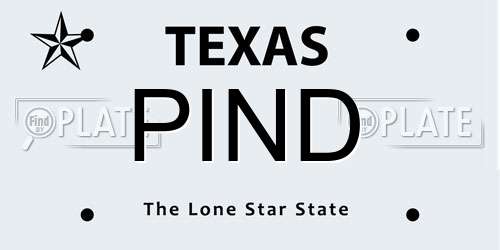 PIND Texas License Plate