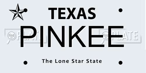 PINKEE Texas License Plate