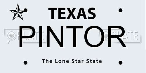 PINTOR Texas License Plate