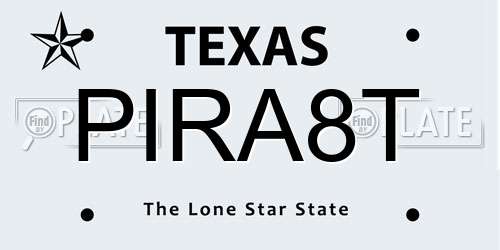 PIRA8T Texas License Plate