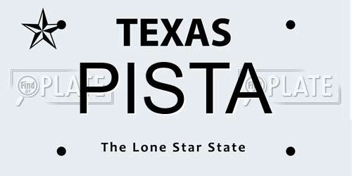 PISTA Texas License Plate