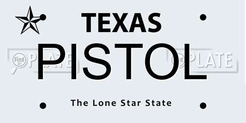 PISTOL Texas License Plate