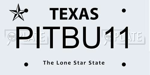 PITBU11 Texas License Plate