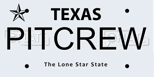 PITCREW Texas License Plate