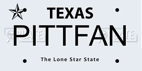 PITTFAN Texas License Plate