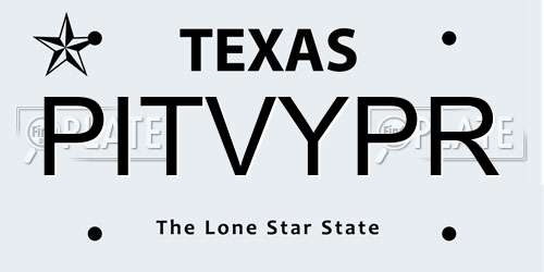PITVYPR Texas License Plate