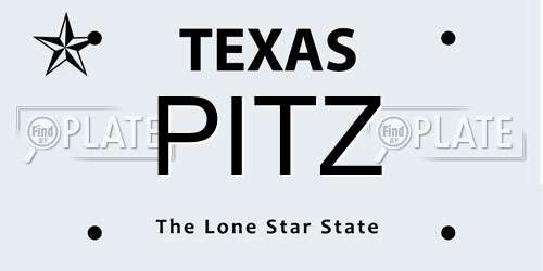 PITZ Texas License Plate