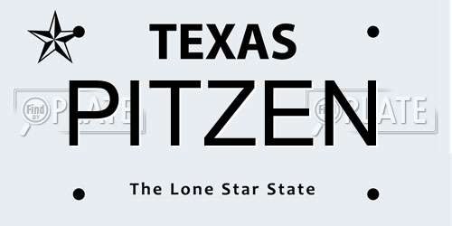 PITZEN Texas License Plate