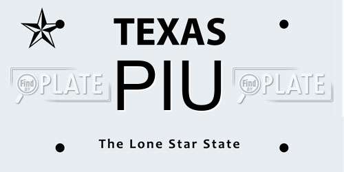 PIU Texas License Plate