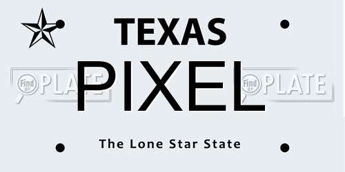 PIXEL Texas License Plate