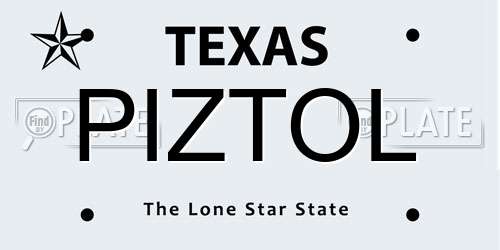 PIZTOL Texas License Plate