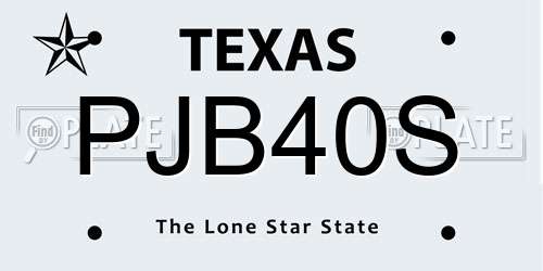 PJB40S Texas License Plate