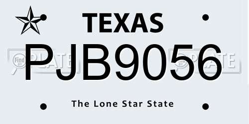 PJB9056 Texas License Plate