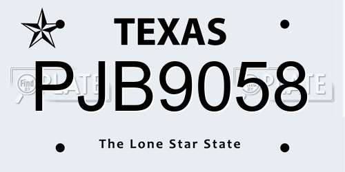 PJB9058 Texas License Plate
