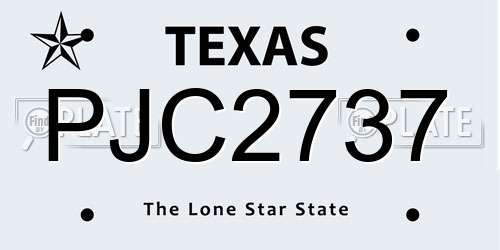 PJC2737 Texas License Plate