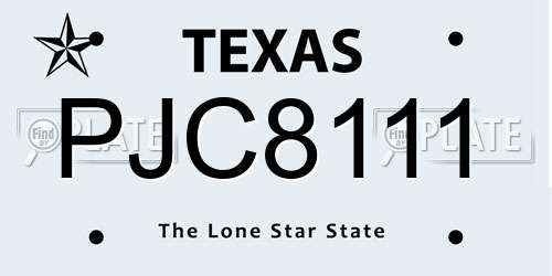PJC8111 Texas License Plate