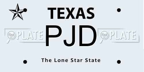 PJD Texas License Plate