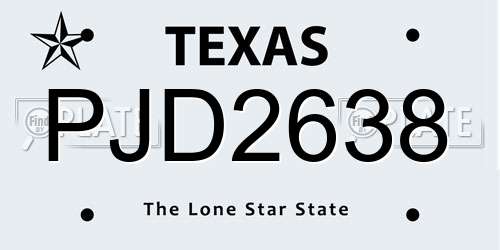 PJD2638 Texas License Plate