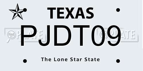 PJDT09 Texas License Plate