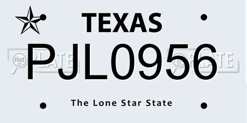 PJL0956 Texas License Plate