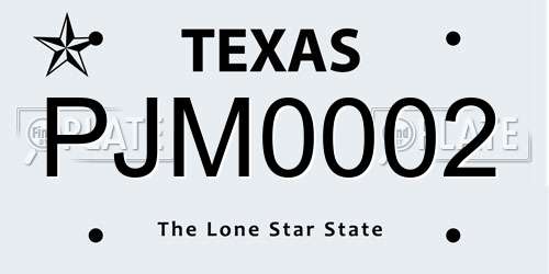 PJM0002 Texas License Plate