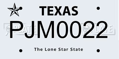 PJM0022 Texas License Plate