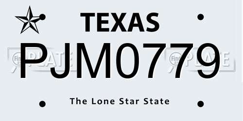 PJM0779 Texas License Plate