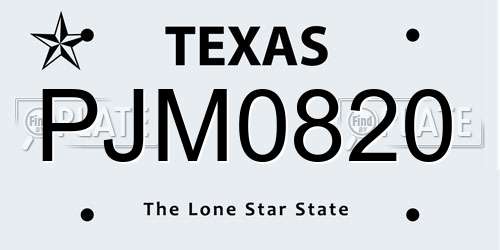 PJM0820 Texas License Plate