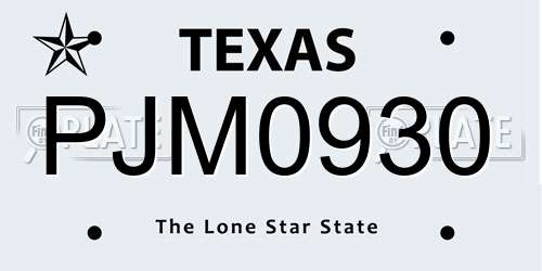 PJM0930 Texas License Plate